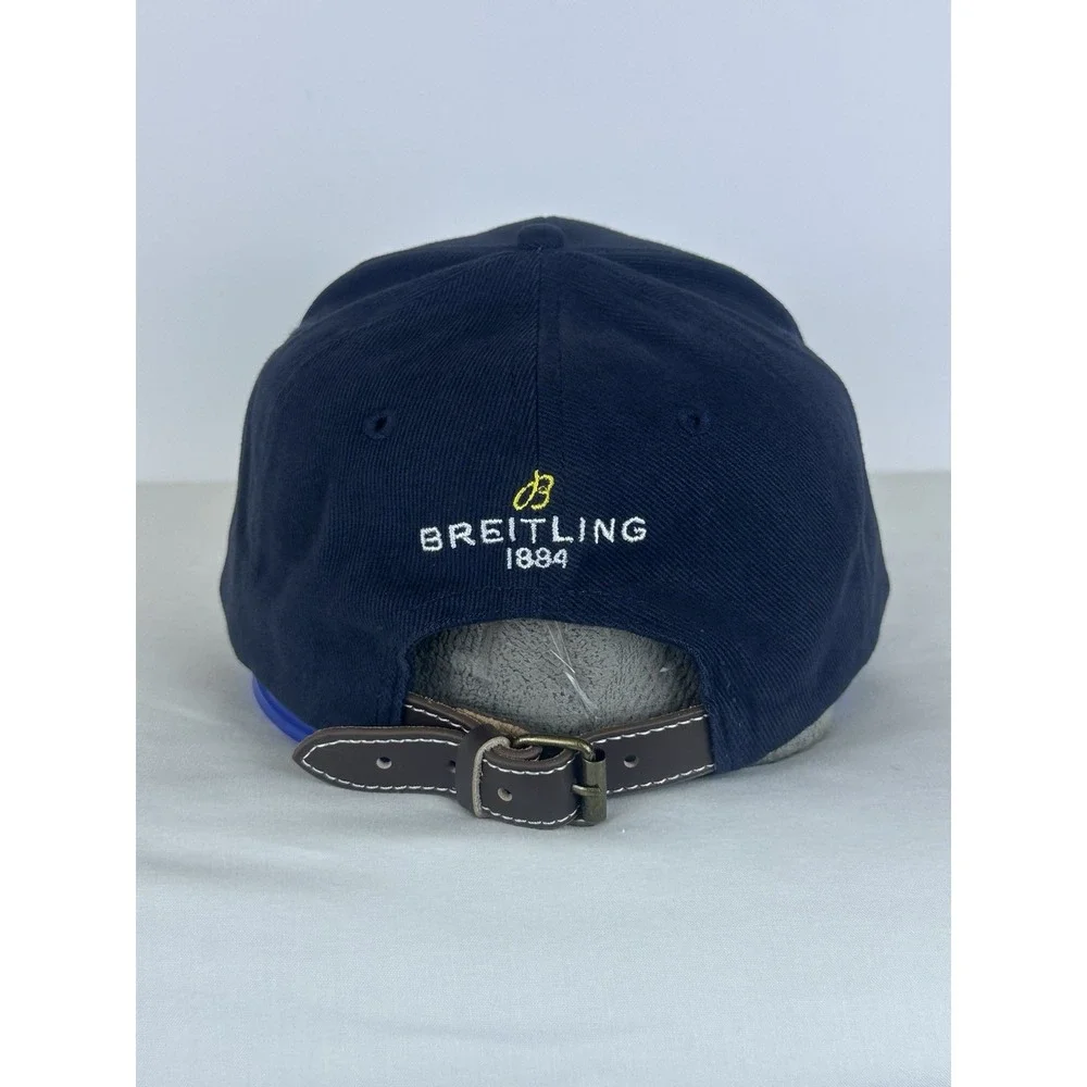 Breitling 1884 Adjustable Leather Strap Baseball Hat Cap Swiss Chronograph Watch
